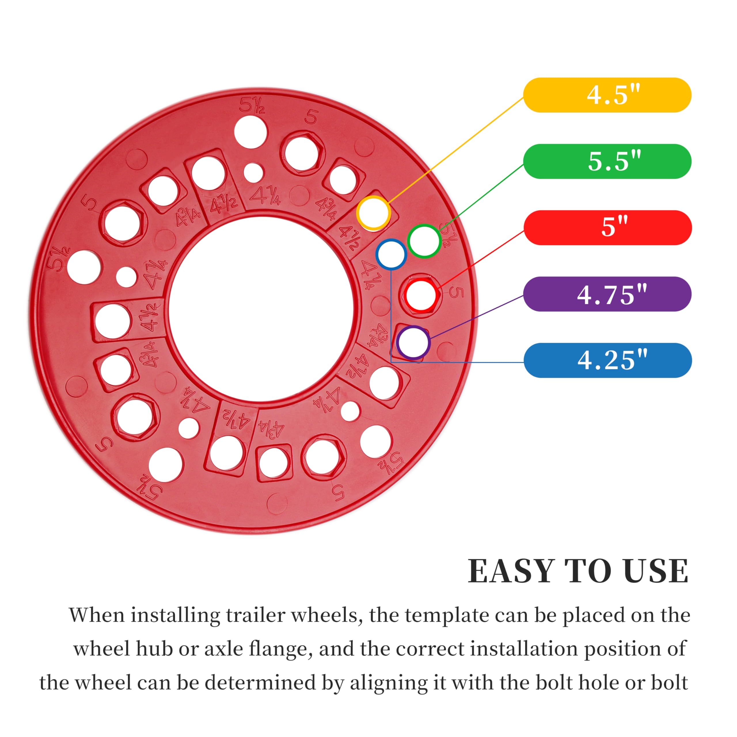 Amazon AOQIVIS Wheel Bolt Pattern Measuring Tool Trailer Axle Bolt Circle Template 5 Lug Bolt Pattern Template For Lug Bolt Pattern Measuring Red 2 Pack Automotive