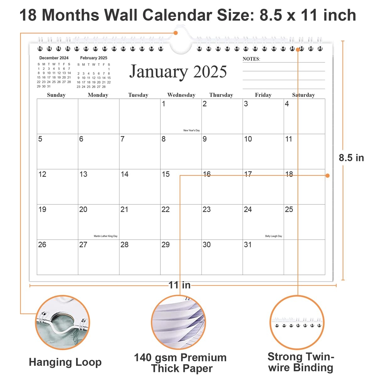 Amazon Calendar 2025 18 Months Calendar From January 2025 To June 2026 Wall Calendar 2025 2026 With Thick Paper 8 5 X 11 Black Office Products