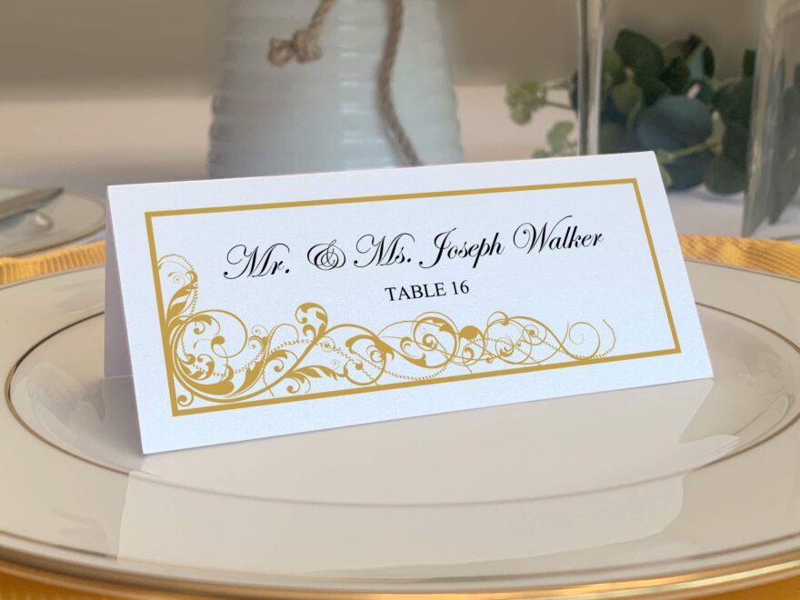 Amazon Scribble Vintage Swirl Printable Place Cards Gold Choose Color Set Of 60 10 Sheets Laser Inkjet Printers Wedding Party Dinner And Special Events Made In The USA Home Kitchen