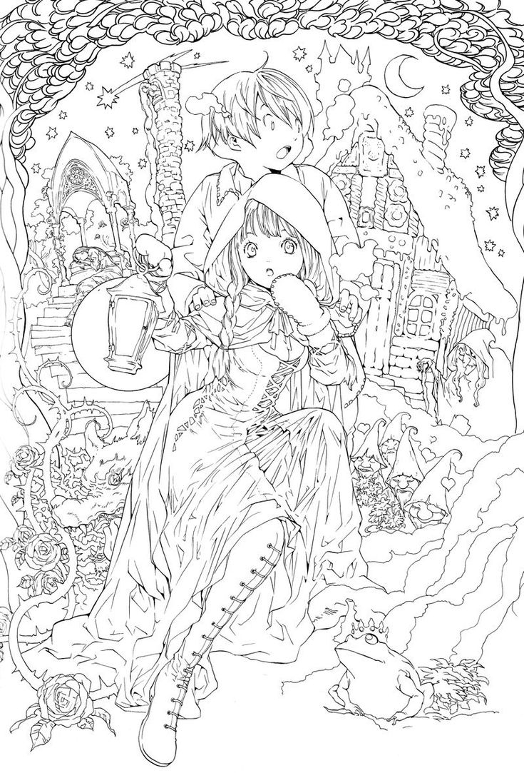 Anime Coloring Pages For Adults