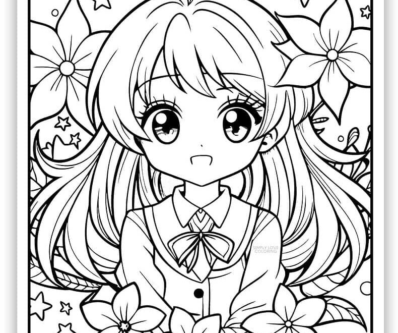 Anime Coloring Pages Free PDF Printables Simply Love Coloring