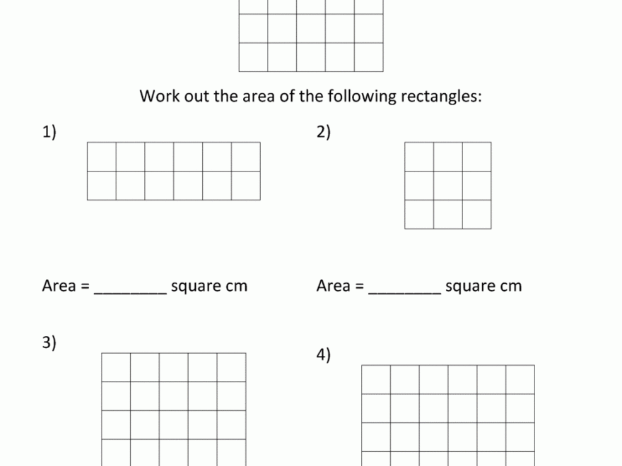 Area Of Rectangle Worksheets
