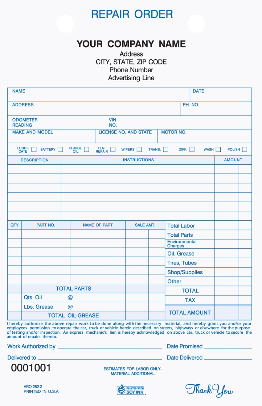 Auto Repair Register Form Aro 282 2 3 Parts Free Shipping 5 5x8 5 79 00 Carbonless Online Printing Custom Forms Auto Repair Register Form Aro 282 2 3 Parts Free Shipping 5 5x8 5 79 00 Carbonless Online Printing Custom Forms
