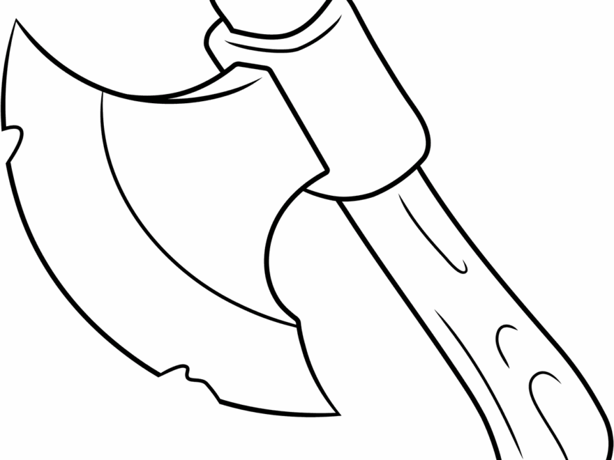 Axe Coloring Page Easy Drawing Guides