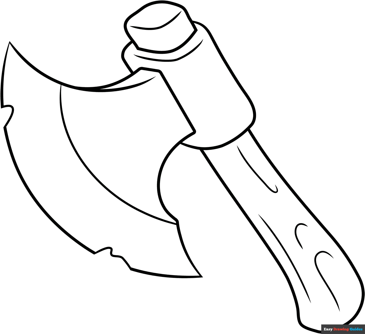 Axe Coloring Page Easy Drawing Guides