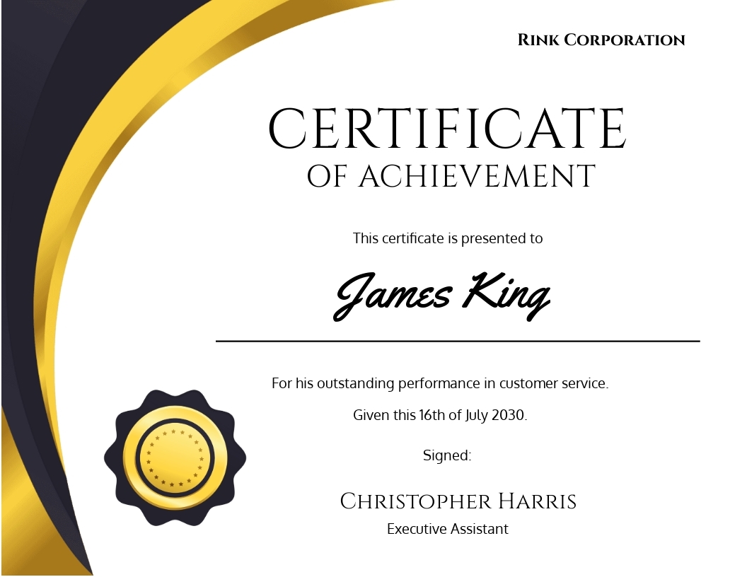 Free Printable Certificates Executive Secretary