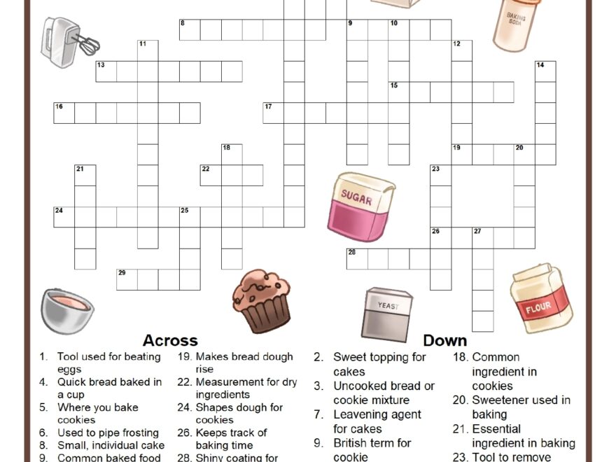 Baking Crossword Puzzle