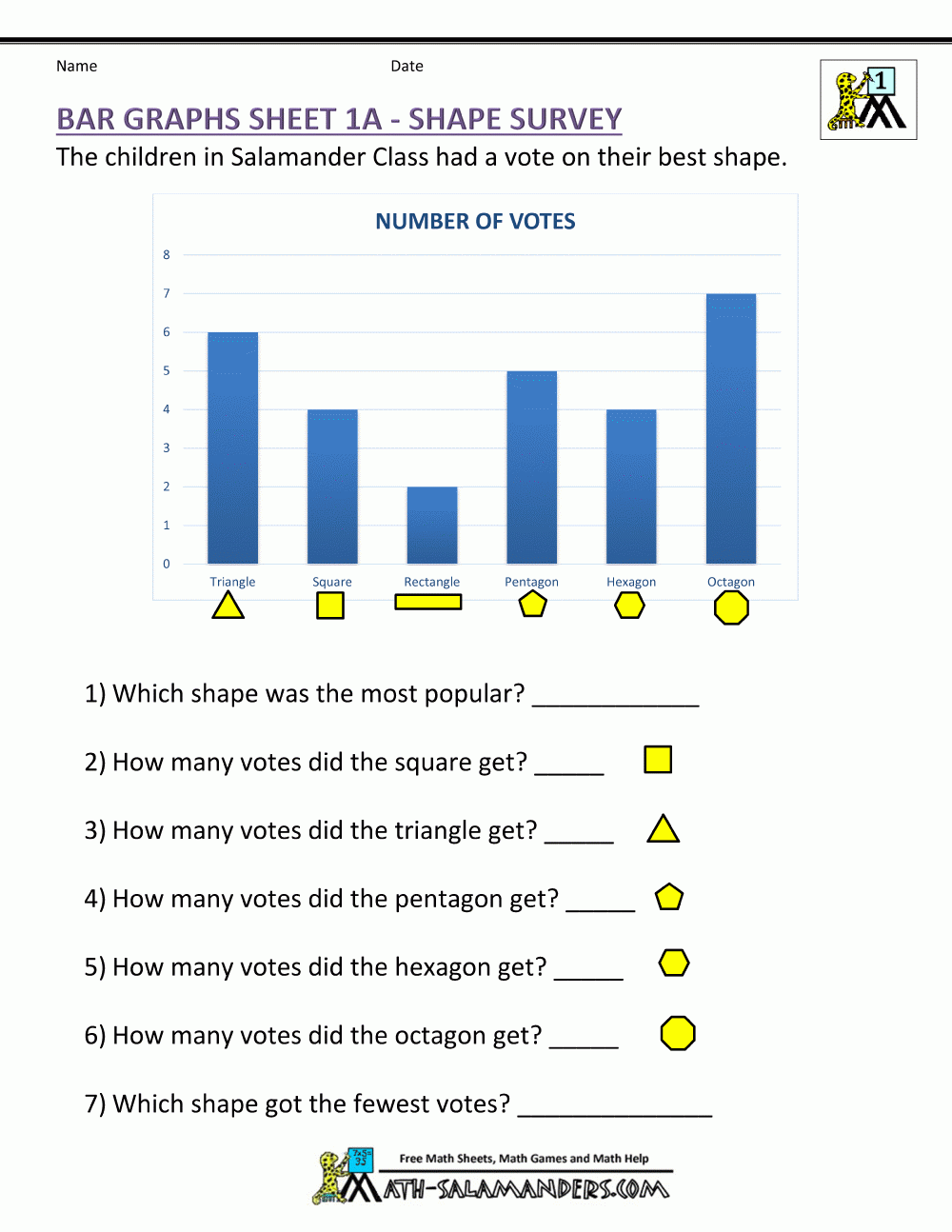 Free Printable 1st Grade Math Data Interpretation Worksheets