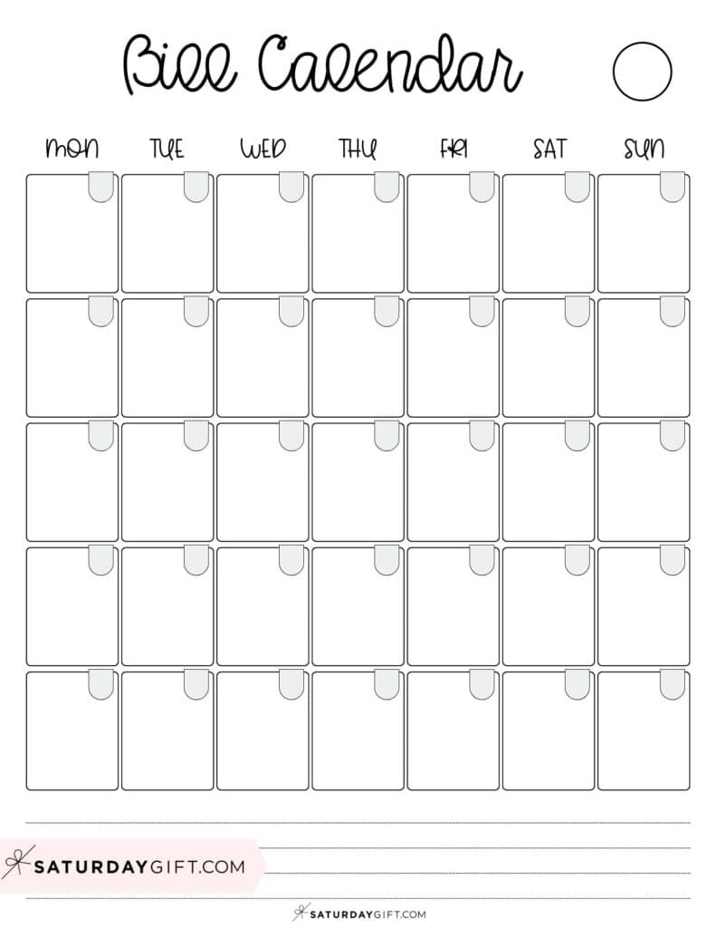Bill Organizer Template 39 Cute Free Printable Bill Trackers