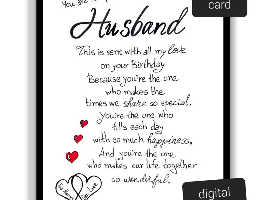 Birthday Husband Printable Card To My Husband Birthday Card Greeting Card For My Husband Happy Birthday To My Husband Card Digital Card Etsy