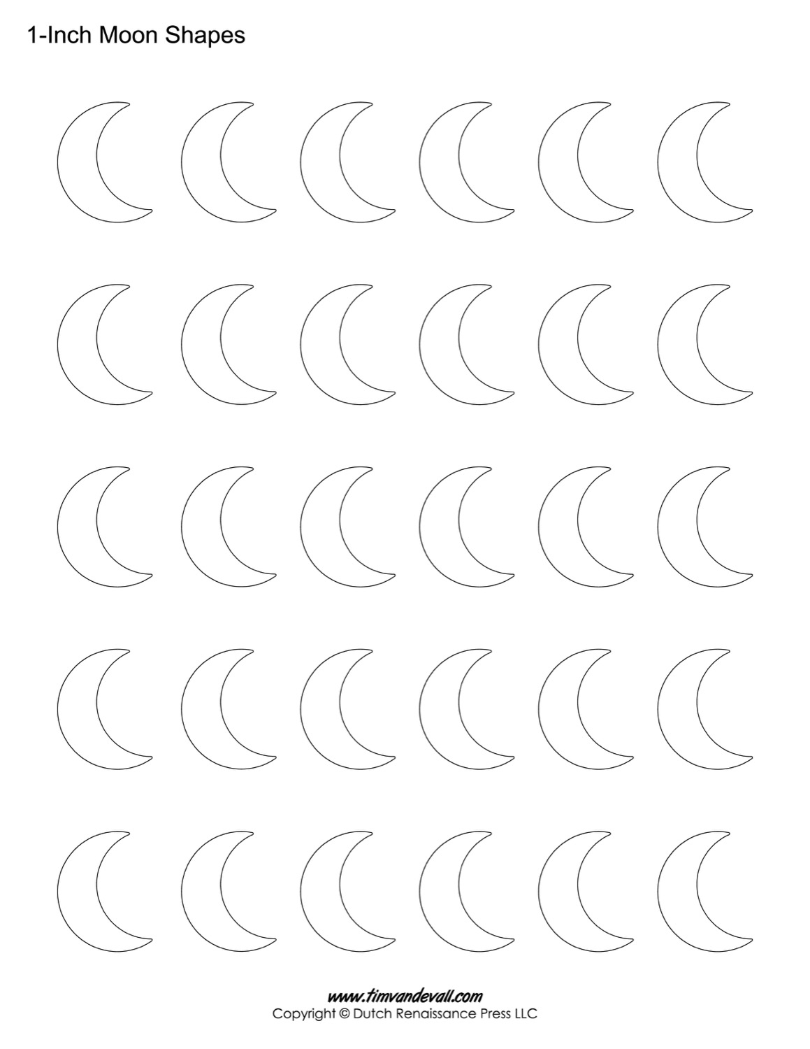Blank Moon Templates Printable Moon Shapes