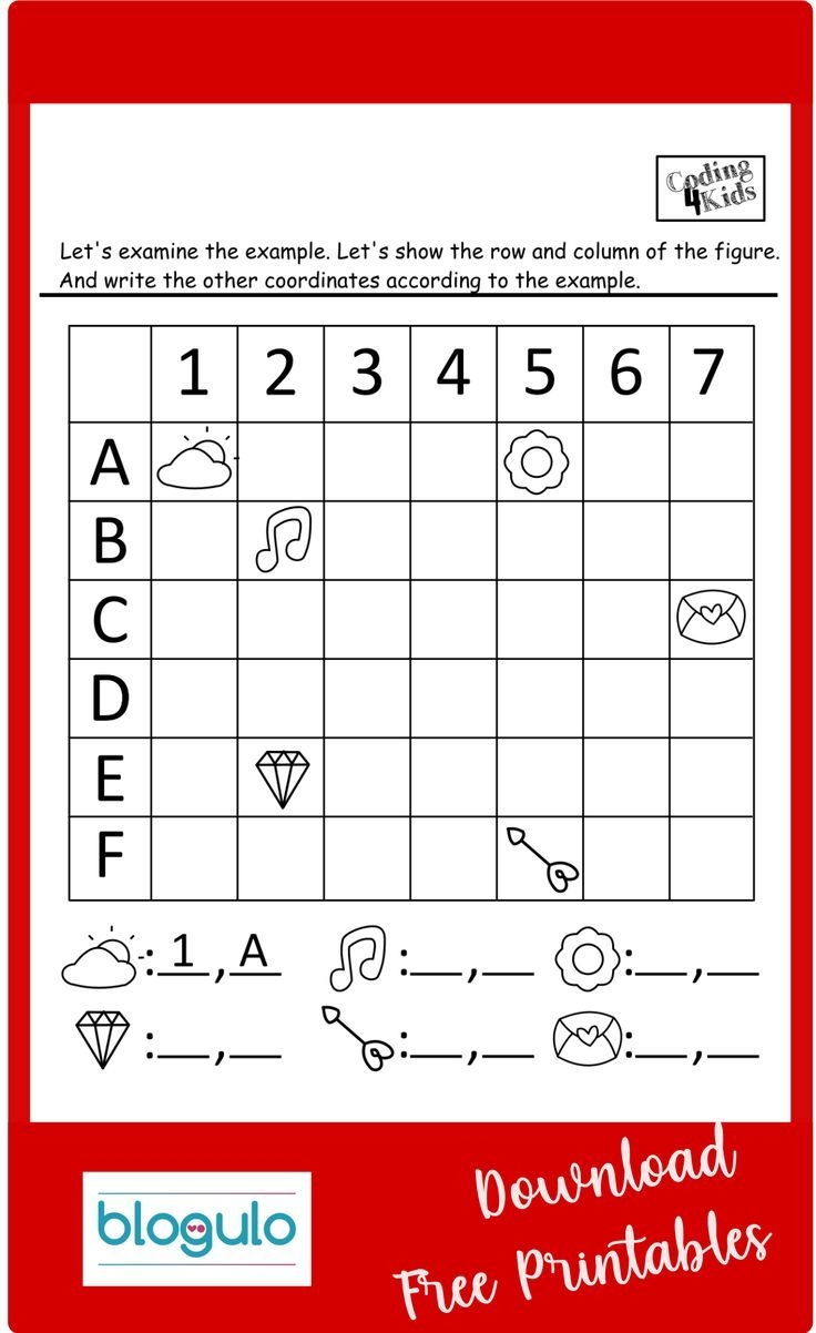 Blogulo Kindergarten Coding Worksheets