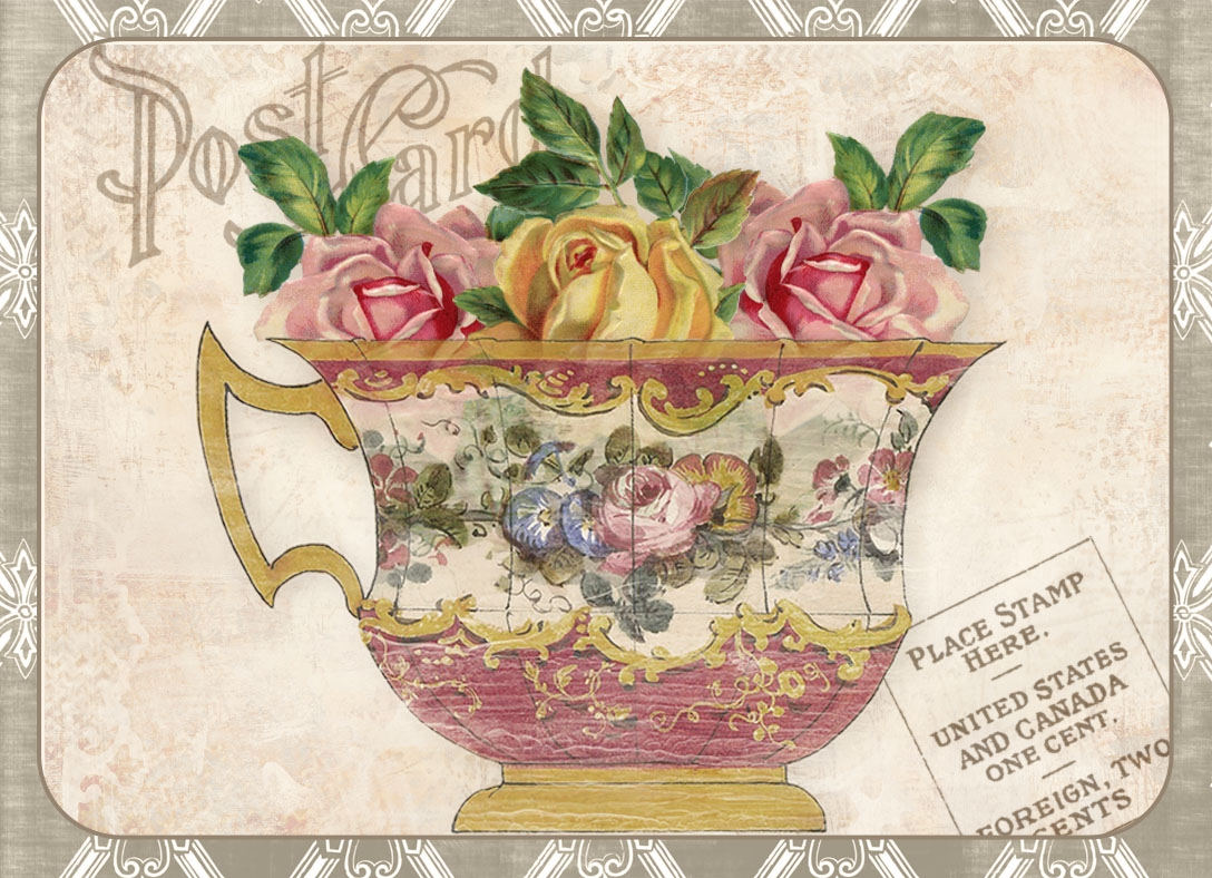 Bountiful Heirlooms Free Printables Shabby Chic Journaling Cards With Teacups And Florals