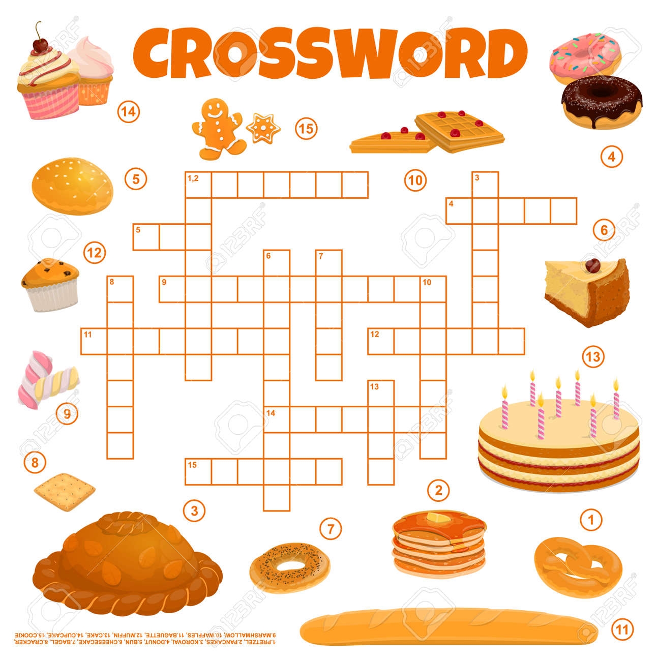 Bakery Crossword Puzzle Printable