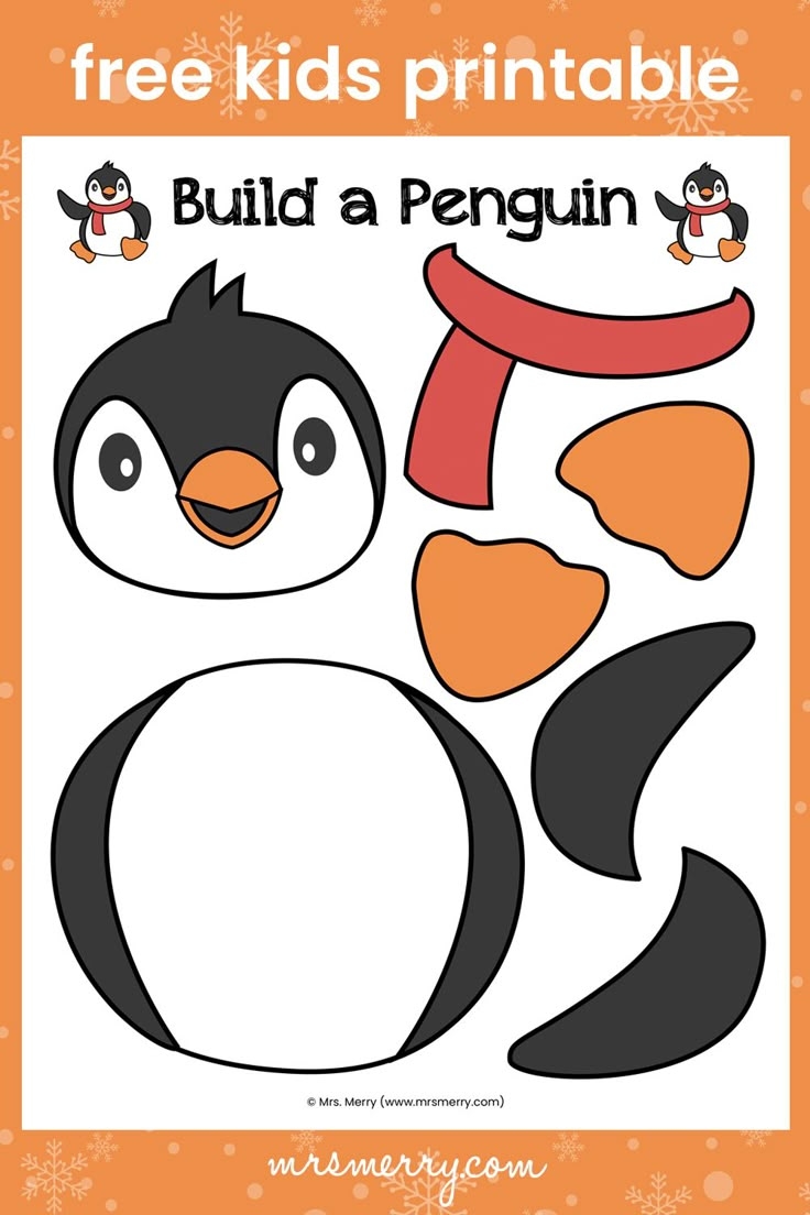 Build A Penguin Free Kids Craft Ideas Mrs Merry