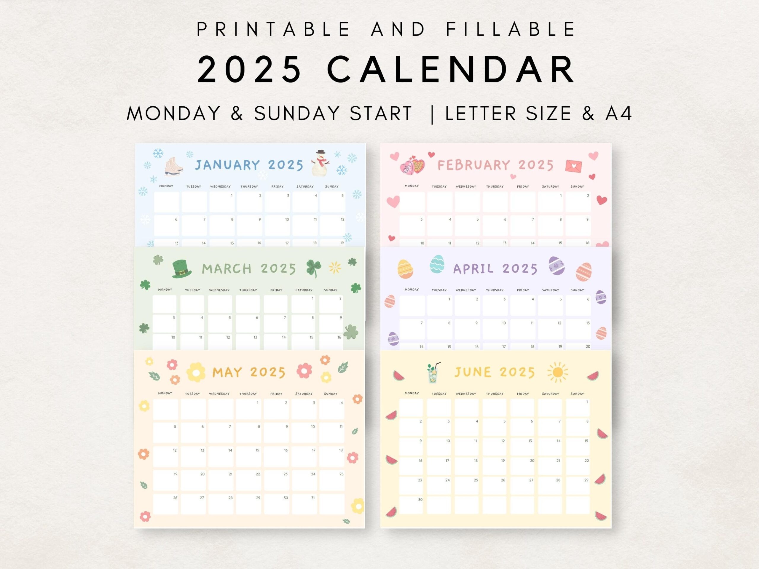 Buy Cute 2025 Calendar Printable Monthly Calendar 2025 2025 Planner Monthly Planner 2025 Aesthetic Calendar Editable Calendar Online In India Etsy