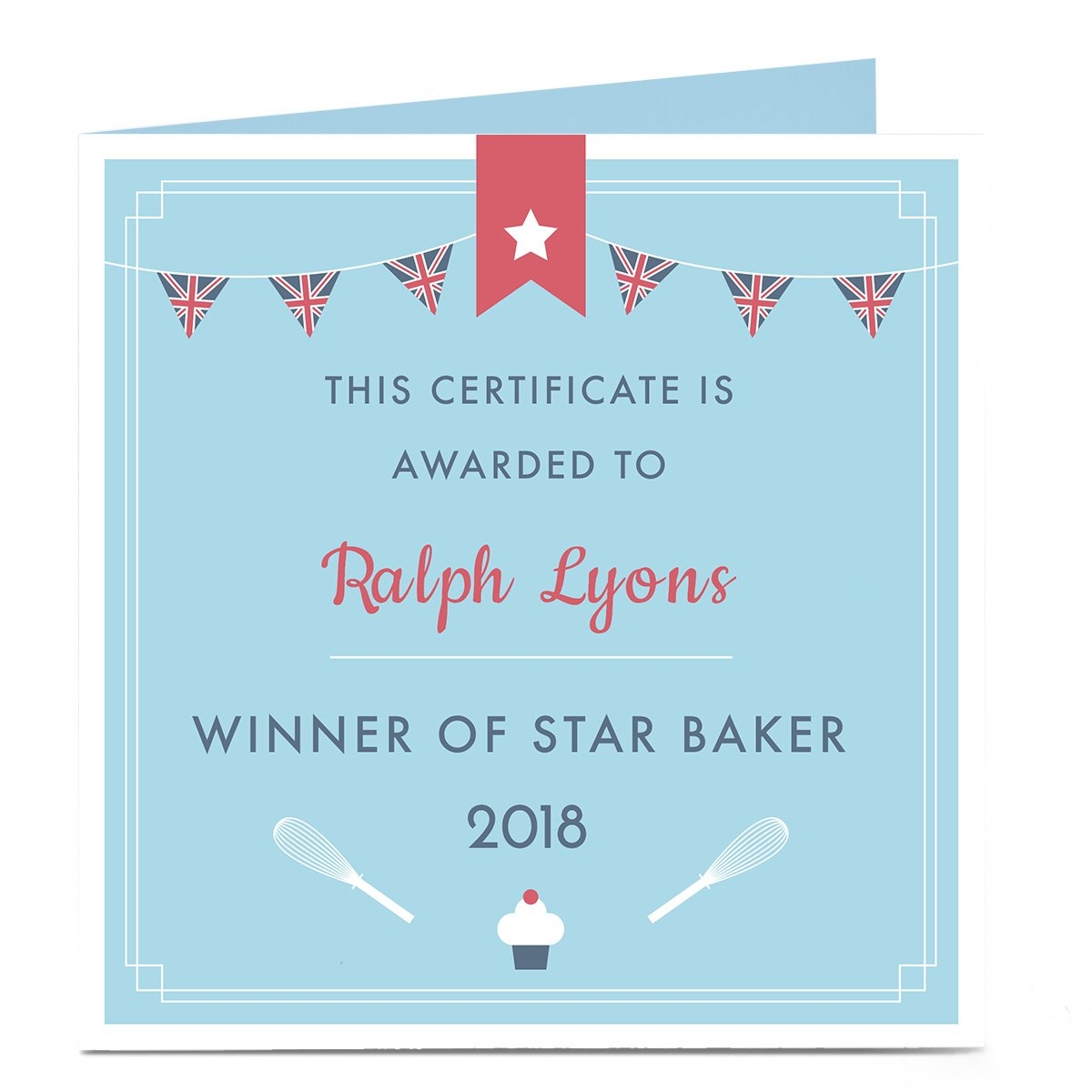 Buy Personalised Card Star Baker Certificate For GBP 3 29 Card Factory UK