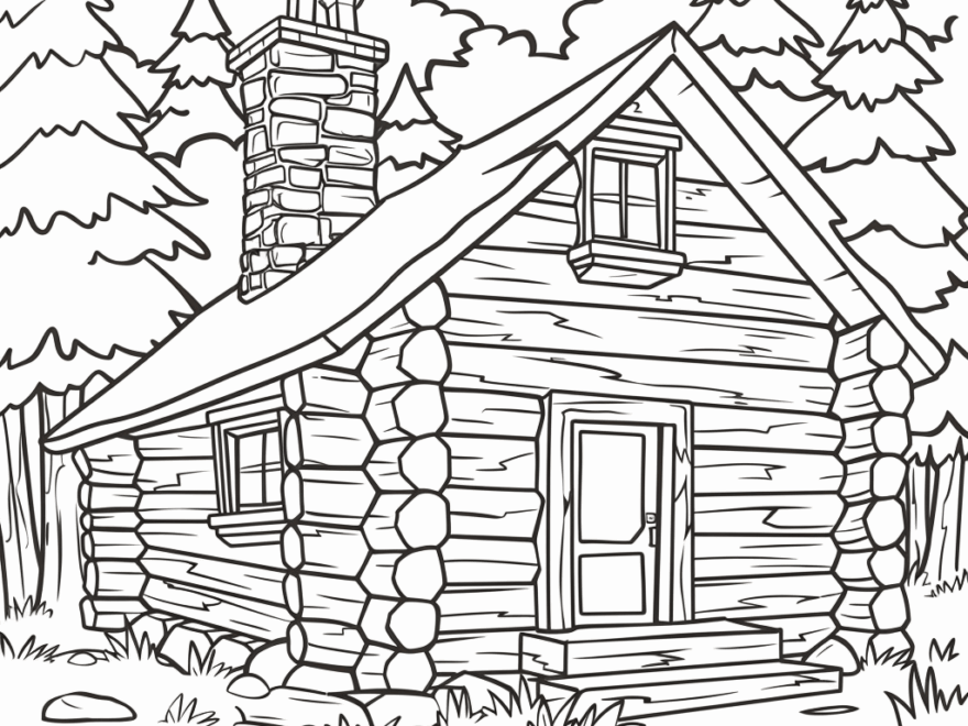 Cabin Coloring Pages Free Printable