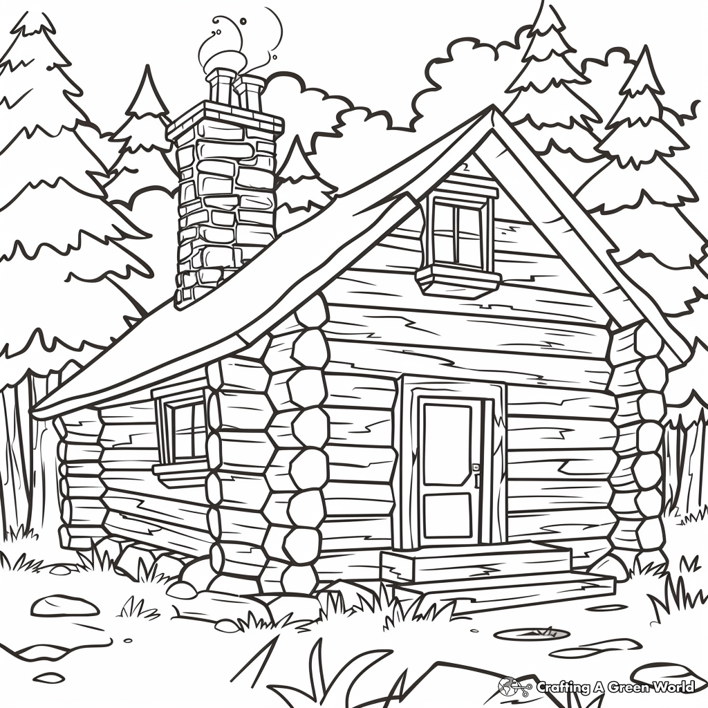 Cabin Coloring Pages Free Printable 