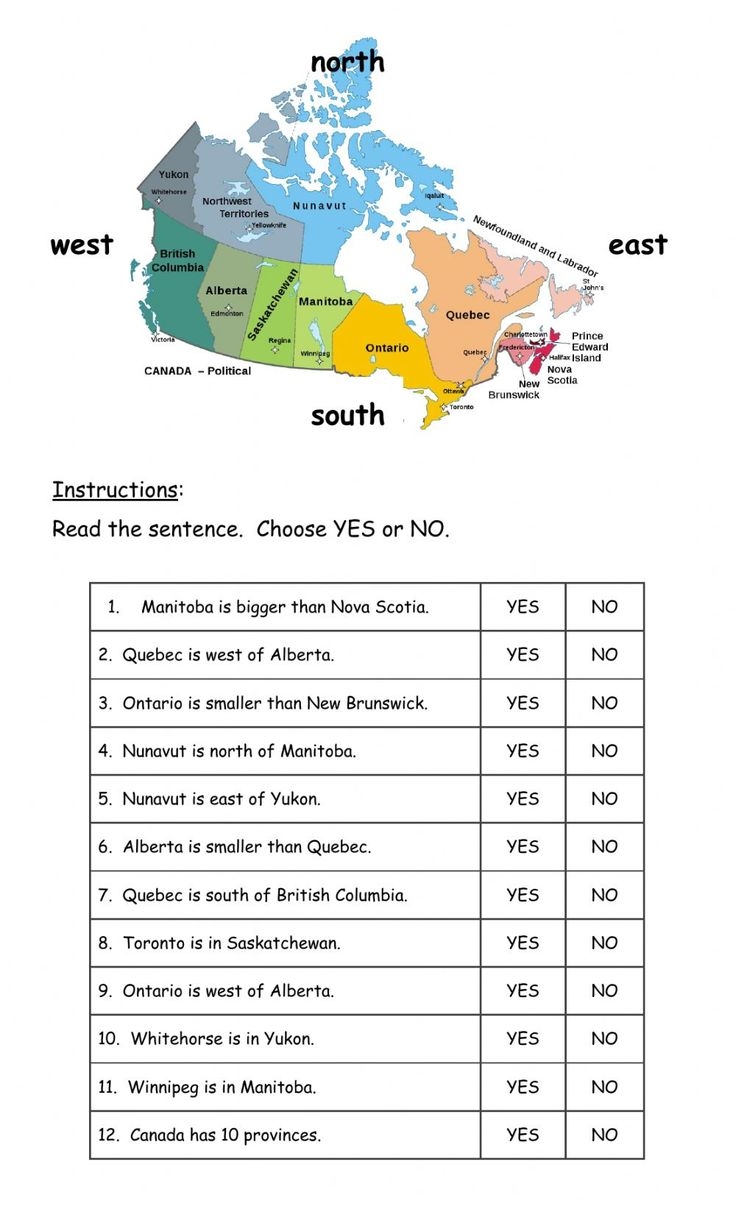 Canada Geography Worksheet