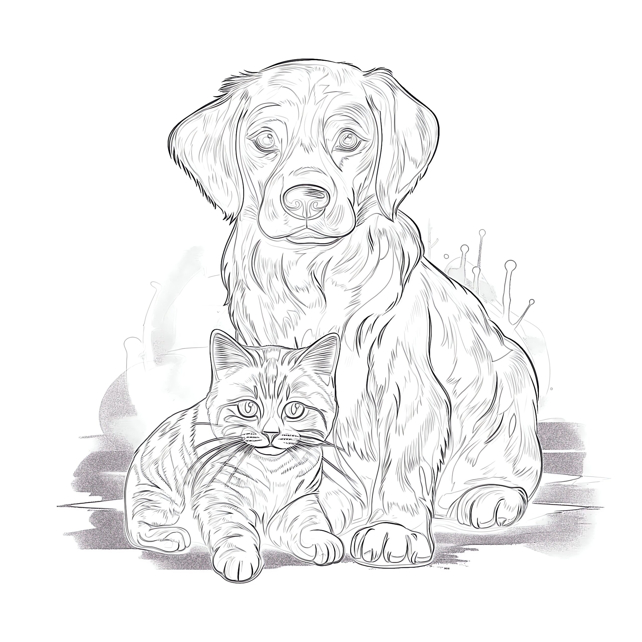 Cat And Dog Coloring Page Coloring Pages Mimi Panda Cat And Dog Coloring Page Coloring Pages Mimi Panda
