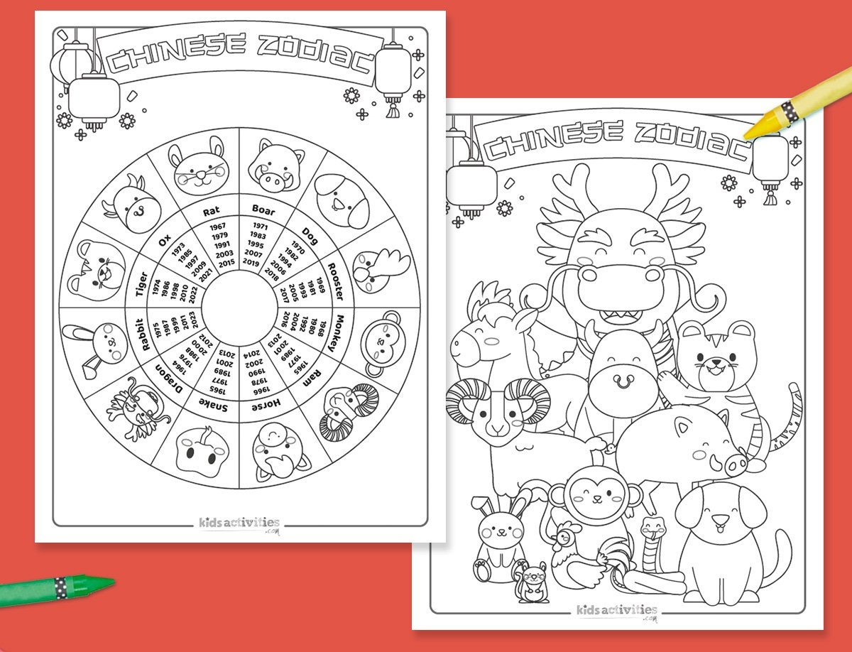Chinese Zodiac Printables To Color Kids Activities Blog