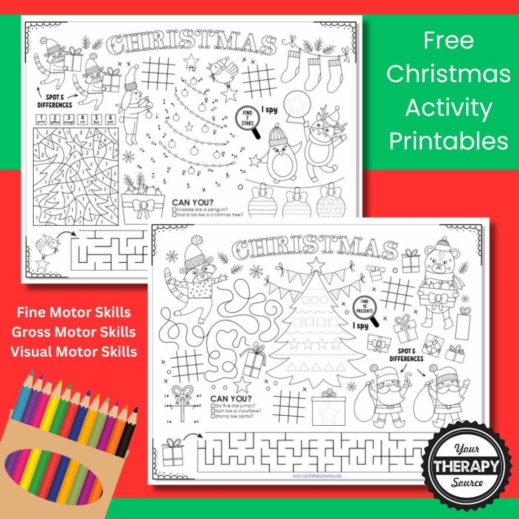 Christmas Activity Sheets Printable Free Worksheets Your Therapy Source