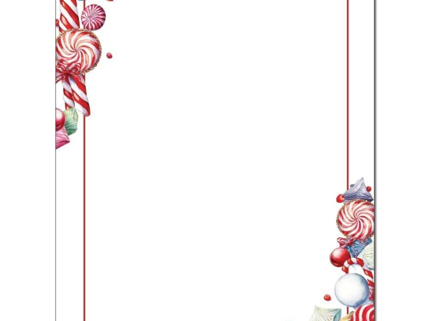 Christmas Candies Printable Letterhead The Image Shop