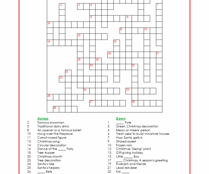 Christmas Crossword Puzzle Advanced My Printable Puzzles