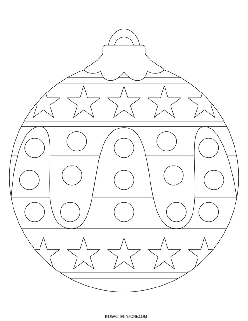 Christmas Ornament Coloring Pages Kids Activity Zone