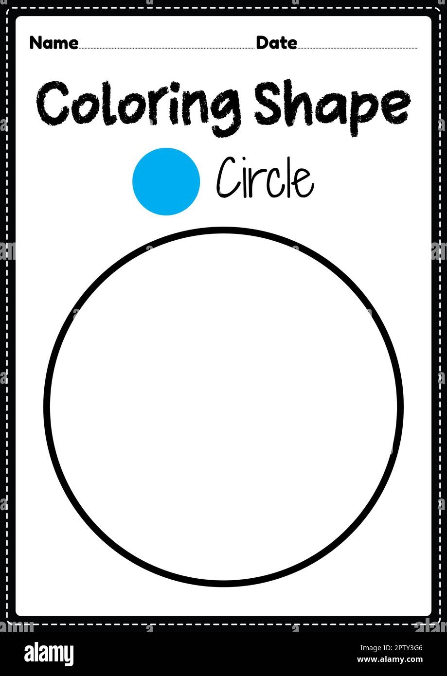 Circle Coloring Page For Preschool Kindergarten Montessori Kids To Practice Visual Art Drawing And Coloring Activities To Develop Creativity Focus Stock Photo Alamy