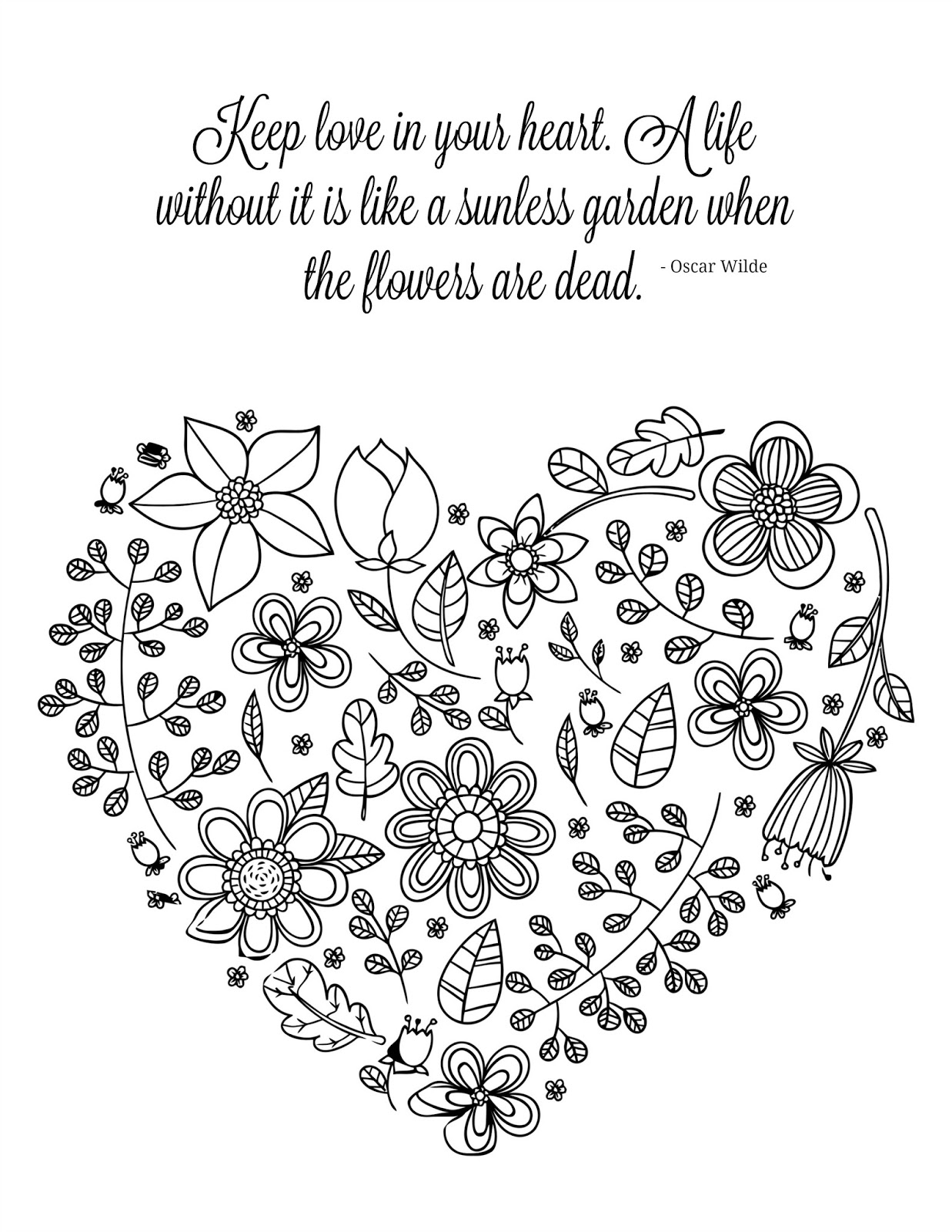 CJO Photo Inspirational Coloring Page Keep Love In Your Heart Quote