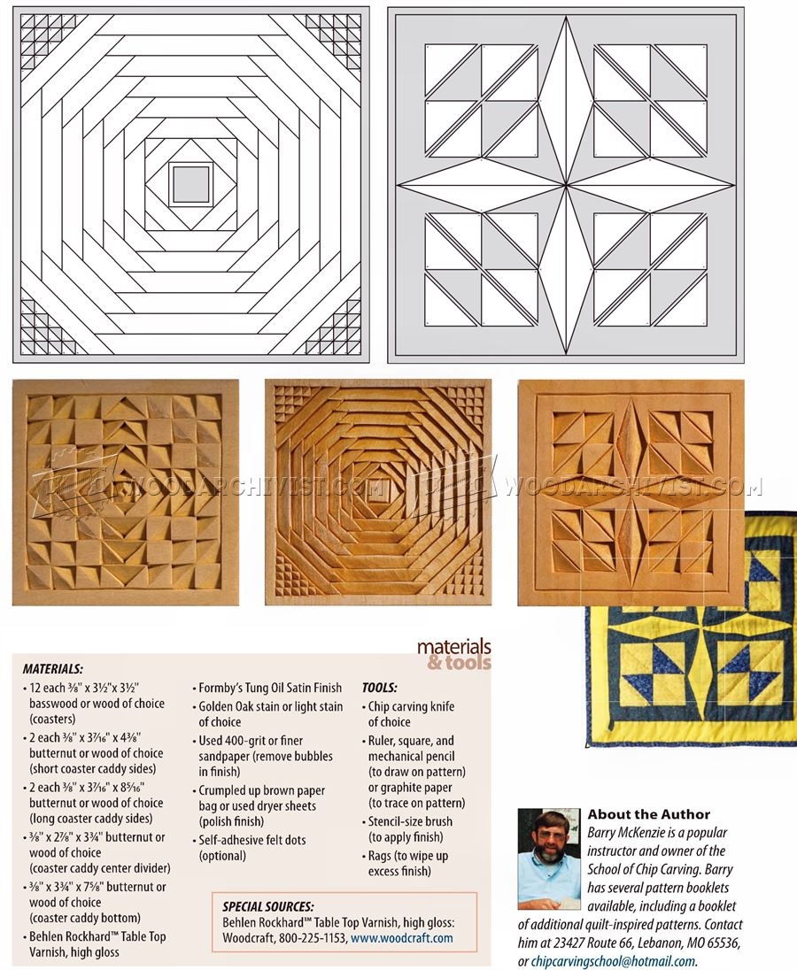 Coasters Chip Carving Patterns WoodArchivist