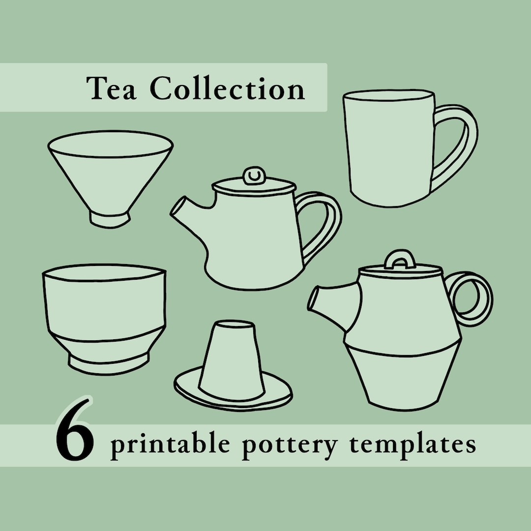 Collection Of 6 Printable Pottery Templates The Tea Collection Etsy Australia Collection Of 6 Printable Pottery Templates The Tea Collection Etsy Australia