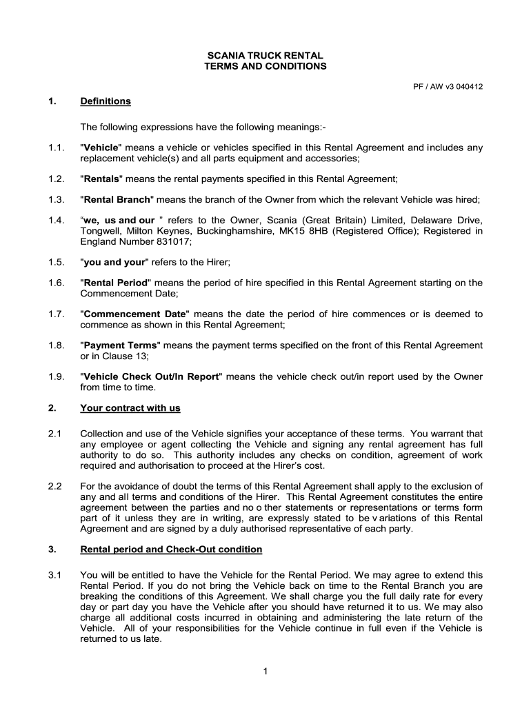 Commercial Truck Lease Agreement Pdf Fill Online Printable Fillable Blank PdfFiller