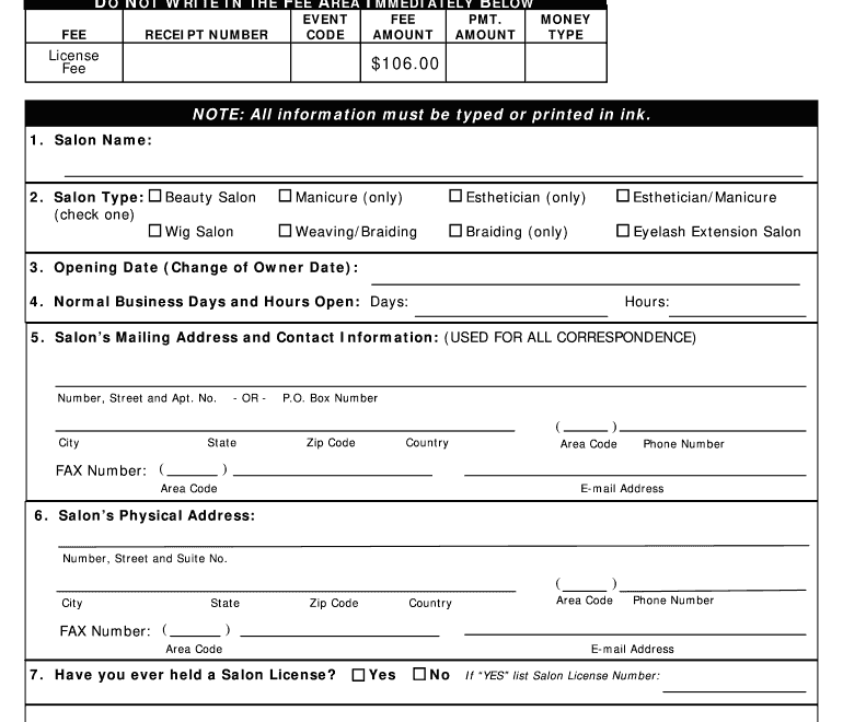 Cosmetology License Template Fill Out Sign Online DocHub