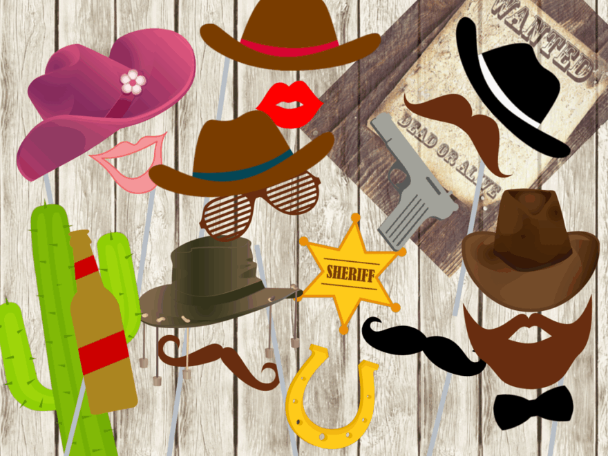 Cowboy Photo Booth Props Cowgirl Magical Printable