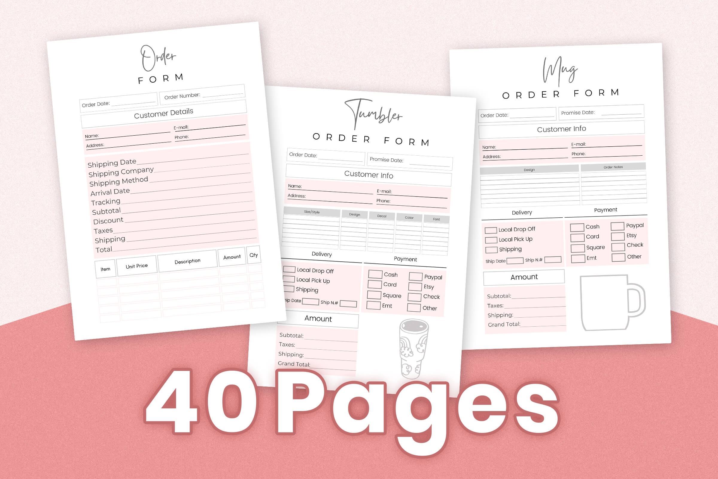 Craft Business Forms Printable Craft Order Forms