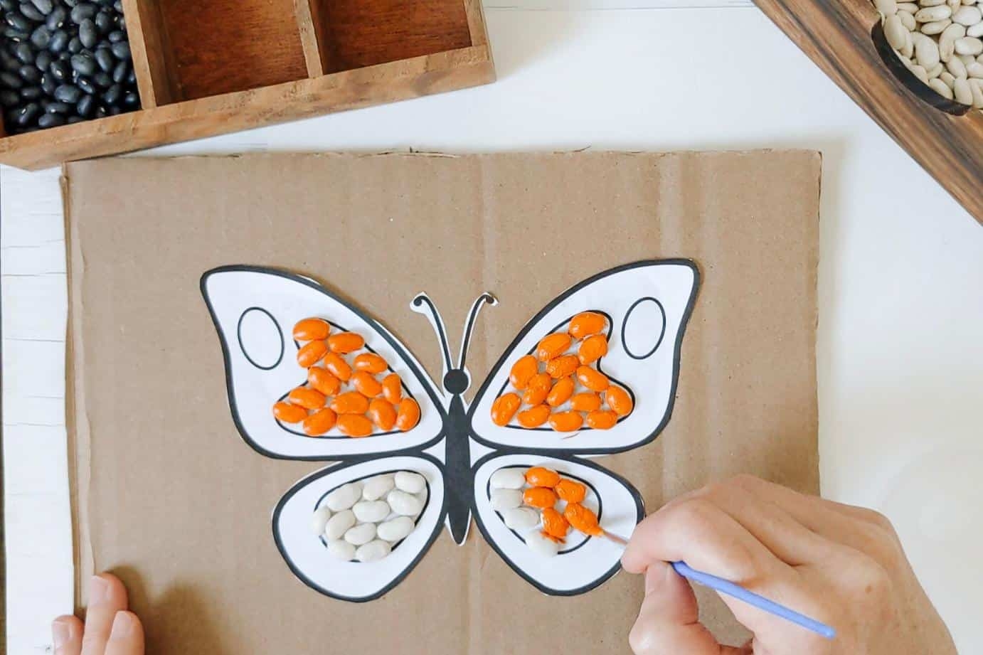 Create Bean Art With A Free Butterfly Mosaic Template
