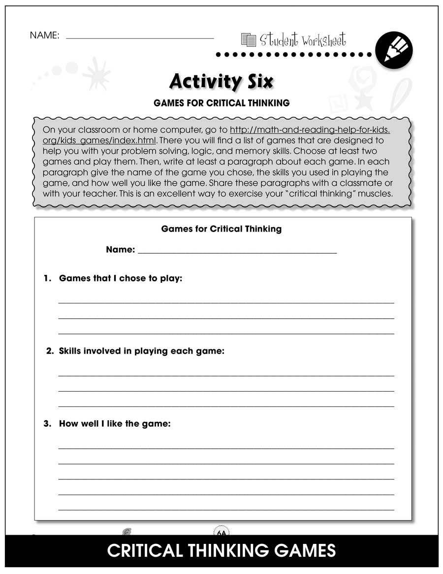 Free Printable 3rd Grade Critical Thinking Worksheets