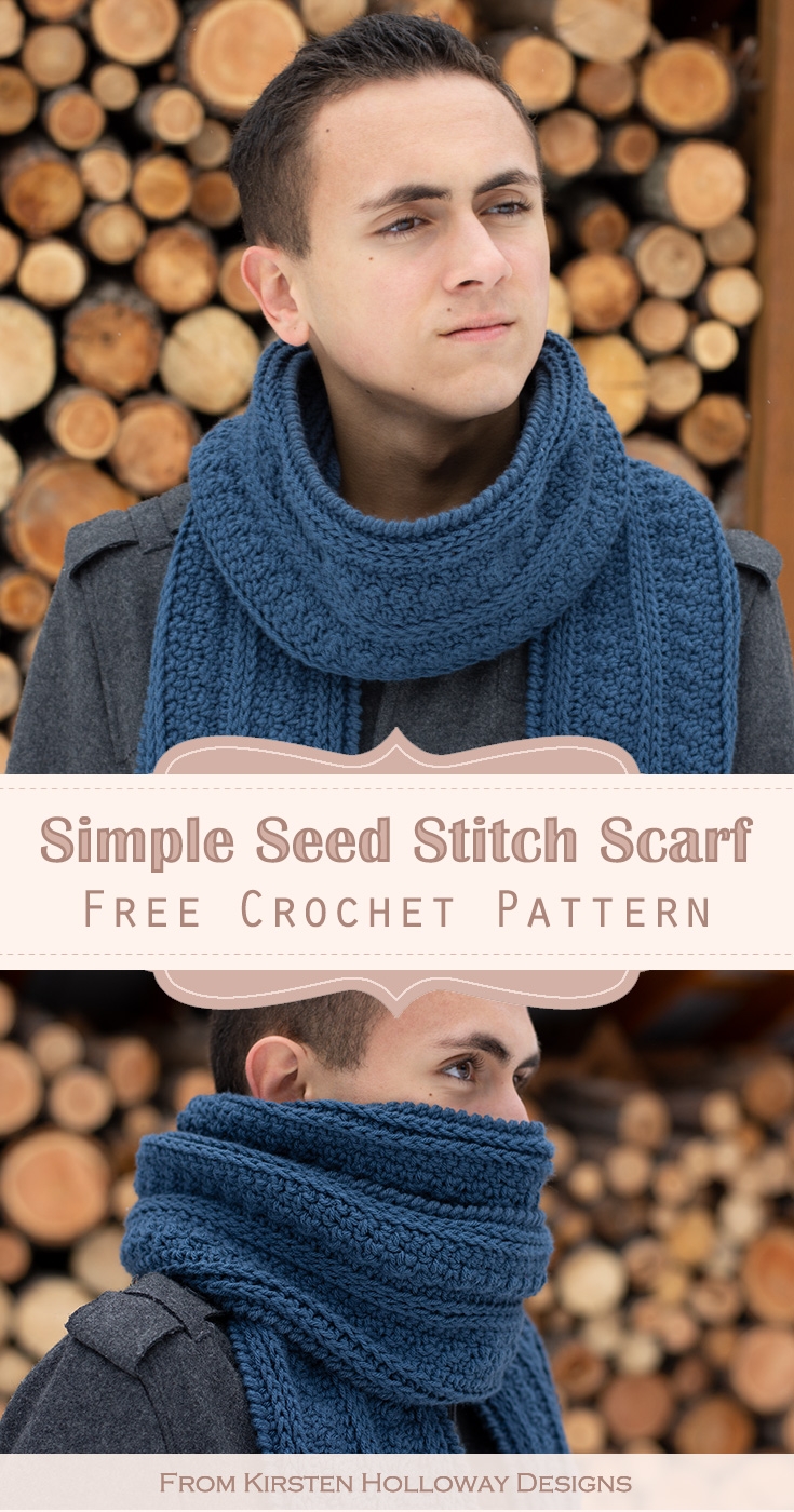 Crochet A Simple Seed Stitch Scarf Free Pattern Tutorial Kirsten Holloway Designs Kirsten Holloway Designs