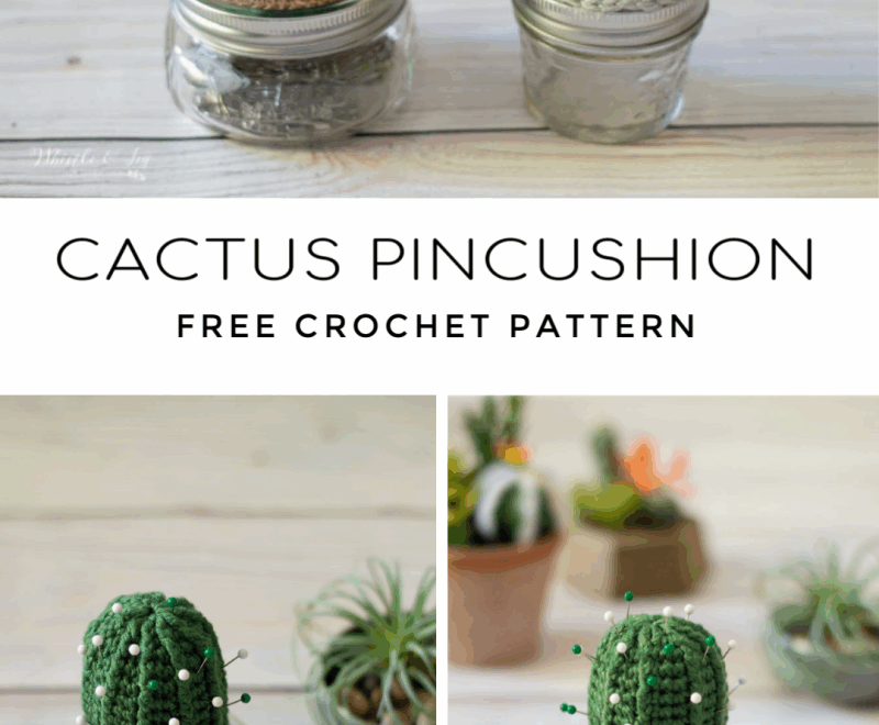 Crochet Cactus Pincushion Free Crochet Pattern Whistle And Ivy