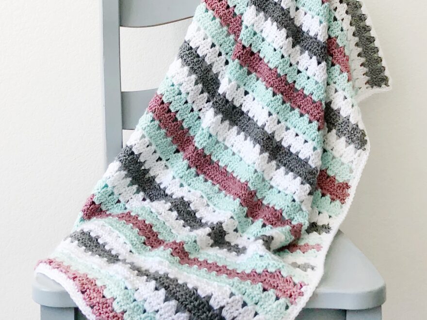 Crochet Striped Modern Granny Blanket Daisy Farm Crafts