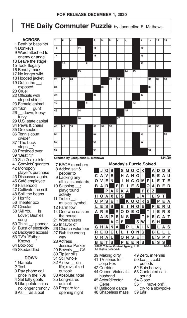 Crossword By Mathews 12 1 Messenger inquirer Crossword By Mathews 12 1 Messenger inquirer