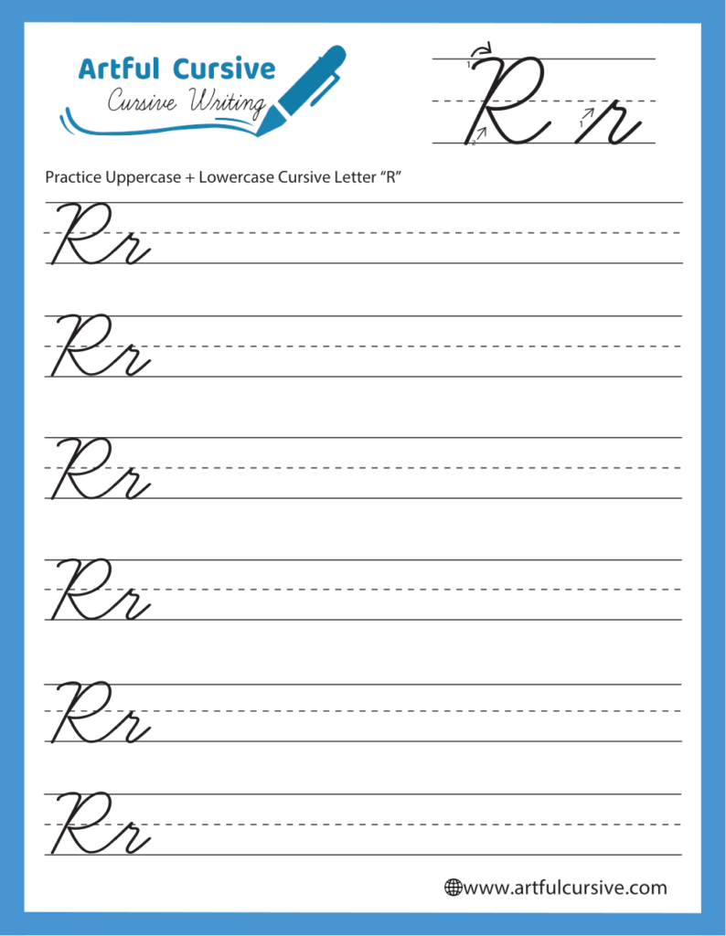 Cursive Alphabet Letter R Worksheet 