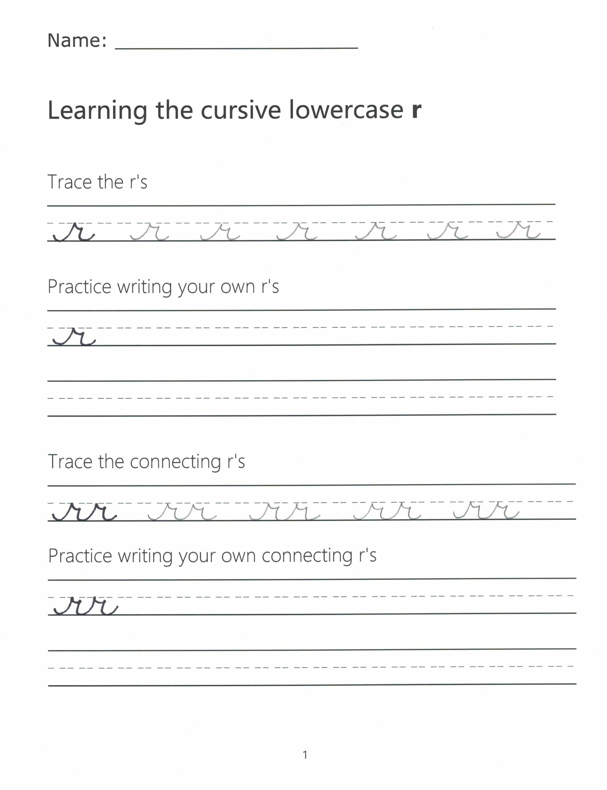 Cursive R How To Write A Lowercase R In Cursive