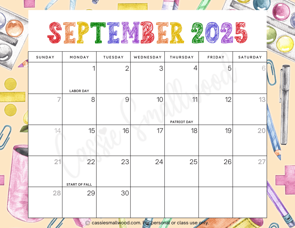 Cute 2025 Free Printable Monthly Calendars Cassie Smallwood