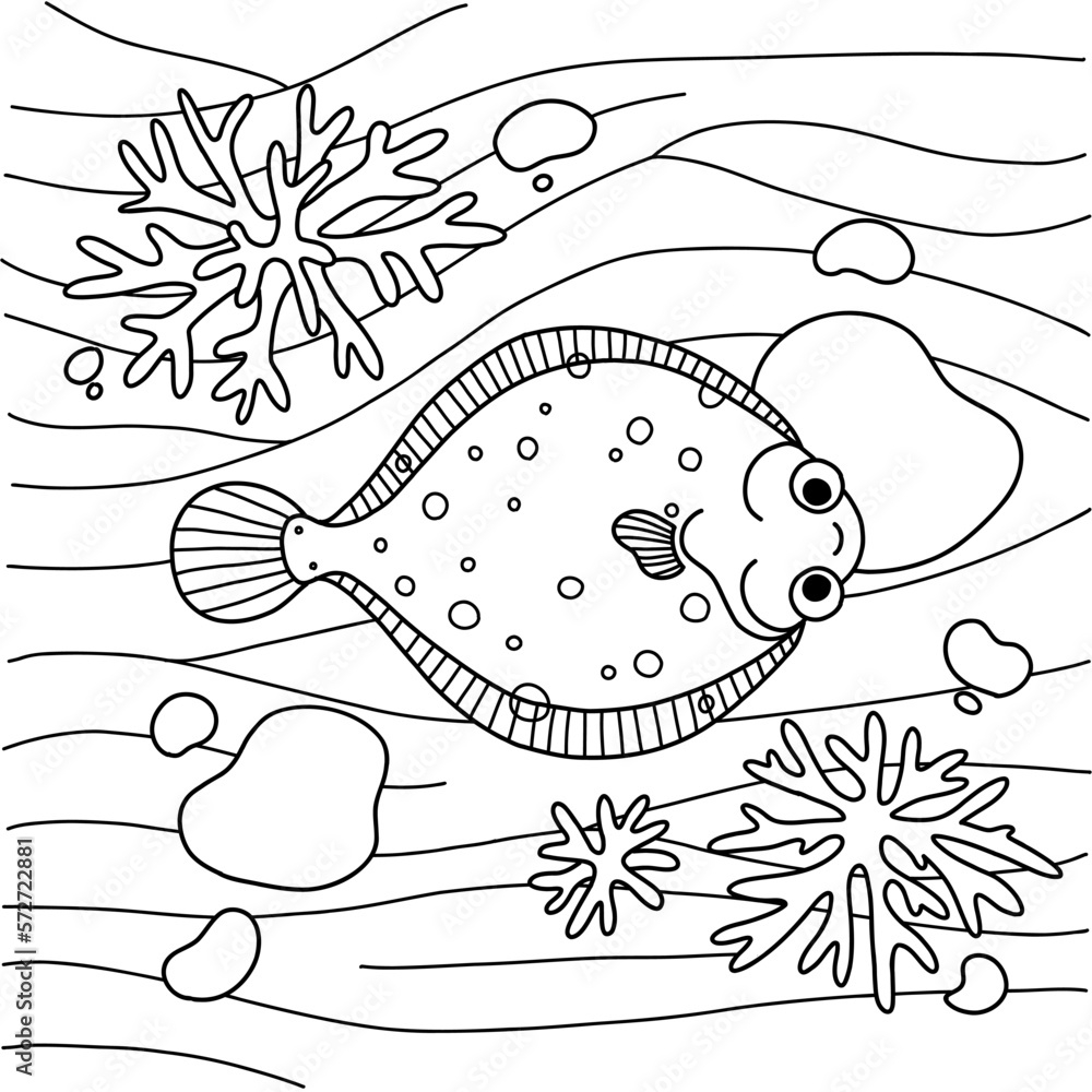 Printable Coloring Pages Flounder