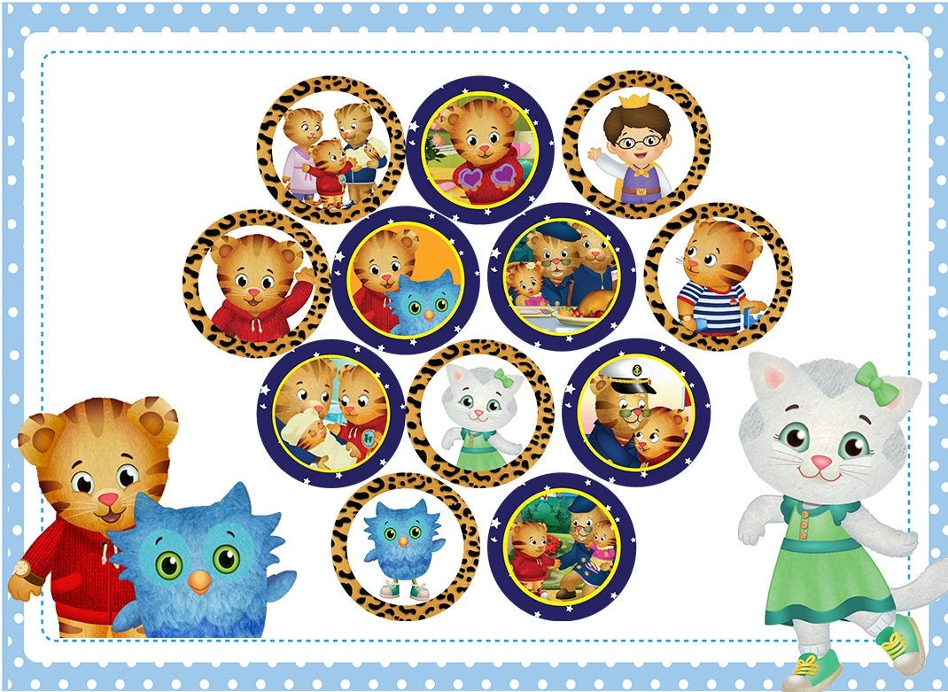 Daniel Tiger Printable Cupcake Topper Daniel Tiger Party Supplies Daniel Tiger Cake Topper Daniel Tiger Birthday Party ACV Store