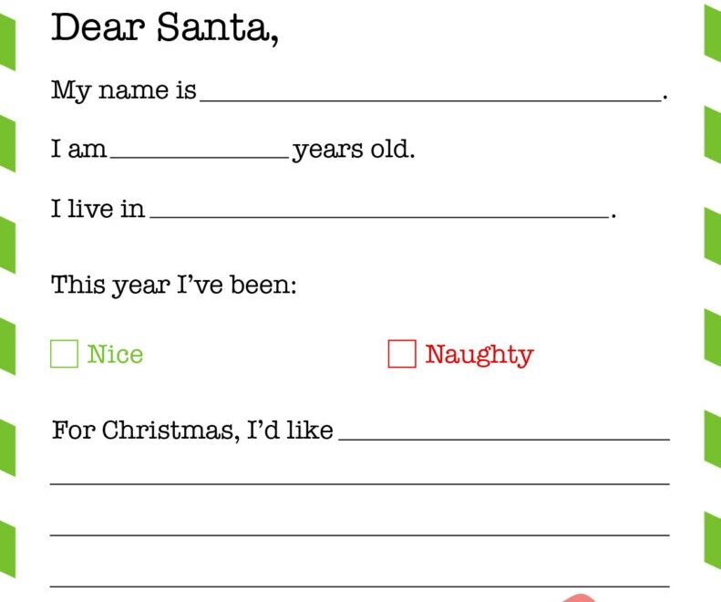 Dear Santa Letter Printables FREE Printabulls